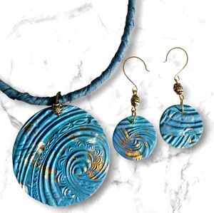 Artisan Pendant & Earring Set-OOAK